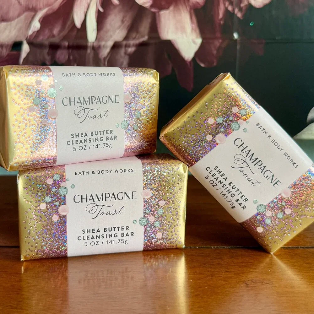 NEW 3-Pc Champagne Toast Cleansing Bars Bath & Body Works - Picture 1 of 3